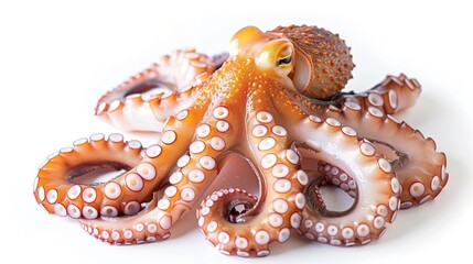 Obraz premium Octopus Squid frozen isolated on white background. Generative Ai