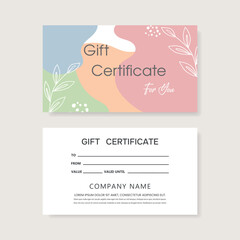 Set of colorful gift card templates. Vector illustration in modern style for salon, gallery, spa, store.