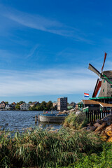 Picturesque Windmill Overlooking a Lake in Holland