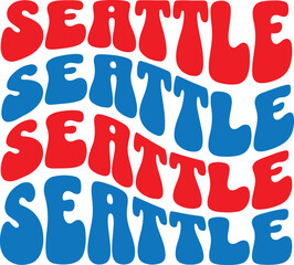 Seattle Groovy Text Vector