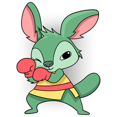 rabbit is in defense mode when practicing boxing