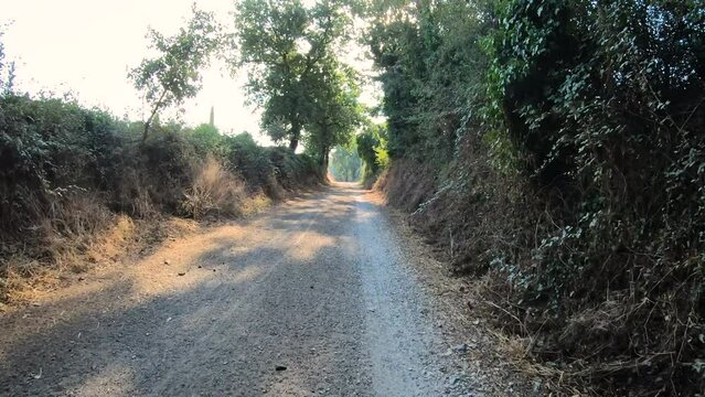 Via Francigena - a rural path after Monterosi, province of Viterbo, Lazio, Italy
