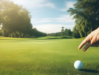 Golf Playing, Golf balls on Golf Club, Professional golf course, Golfer putting golf ball on the green golf, Golf Players Playing, Ai Generated Photo