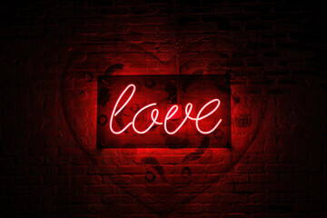 Red Neon sign Love