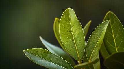 Close-Up of Bay Leaves on Branch