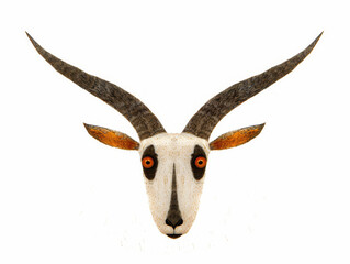 Abstract Illustration of an Antelope Head with Long Horns