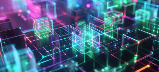 Obraz premium Abstract futuristic glowing digital background
