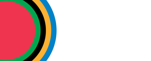 Colorful curved striped way isolated on transparent background. Olympic games banner. Olympic games straight lines, Olympic color ring, game line, modern. Vector illustration