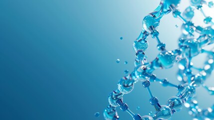 DNA strand on blue color background.