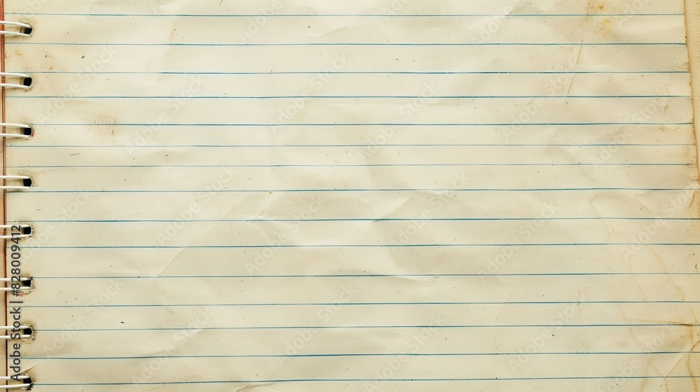 Poster a page of a notebook with a blue line on it