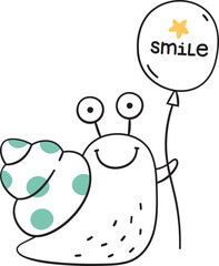 Snail With Smile Balloon Doodle