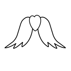 Hearts with wings icon