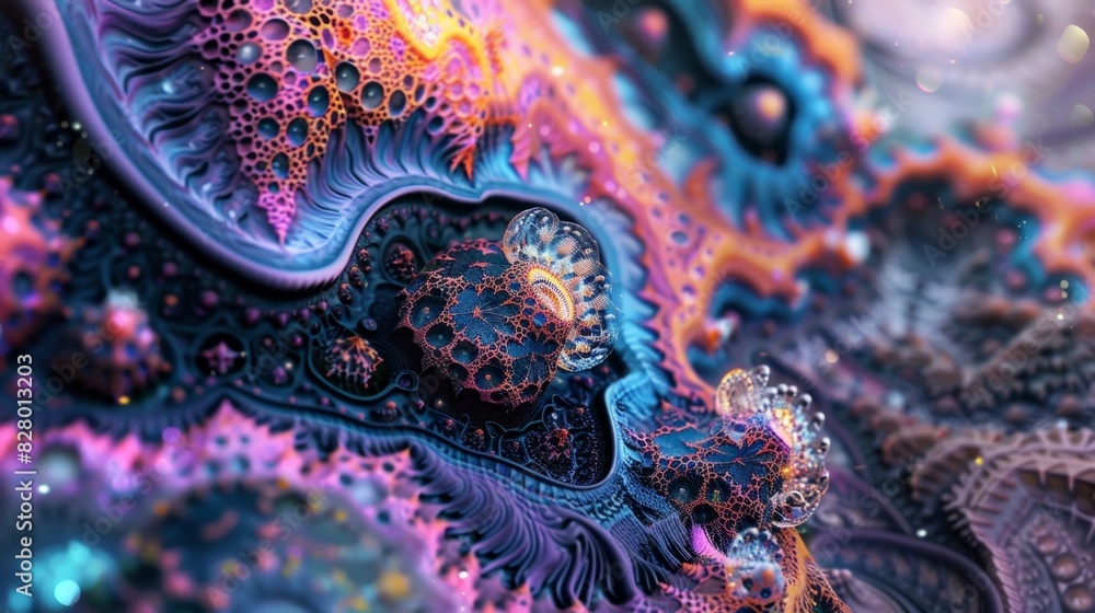 Aufkleber a digital canvas is filled with intricate patterns and designs as the artist uses vr tools to create