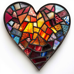 Heart Shape Made from Colorful Stained Glass