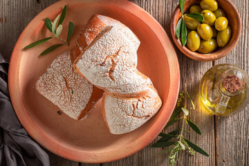 Delicious rolls as a classic bread in Italy.