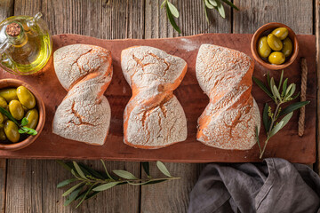 Cripsy buns as traditional baked in Tuscany.