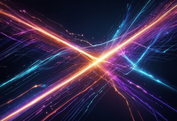 Fototapeta premium Abstract technology background of high speed global data transfer, ultra fast broadband and connection, digital cyber tech motion