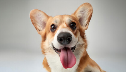 Corgi Sticking Out Tongue Playfully - Powered by Adobe
