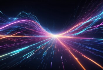 Abstract technology background of high speed global data transfer, ultra fast broadband and connection, digital cyber tech motion