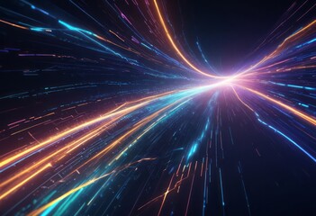 Abstract technology background of high speed global data transfer, ultra fast broadband and connection, digital cyber tech motion