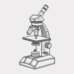 Laboratory microscope science tool vector illustration