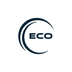 ECO logo. E C O design. White ECO letter. ECO, E C O letter logo design. E C O letter logo design in FIVE, FOUR, THREE, style. letter logo set in one artboard. E C O letter logo vector design.