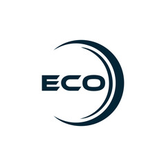 ECO logo. E C O design. White ECO letter. ECO, E C O letter logo design. E C O letter logo design in FIVE, FOUR, THREE, style. letter logo set in one artboard. E C O letter logo vector design.