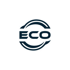 ECO logo. E C O design. White ECO letter. ECO, E C O letter logo design. E C O letter logo design in FIVE, FOUR, THREE, style. letter logo set in one artboard. E C O letter logo vector design.