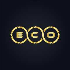 ECO logo. E C O design. White ECO letter. ECO, E C O letter logo design. E C O letter logo design in FIVE, FOUR, THREE, style. letter logo set in one artboard. E C O letter logo vector design.