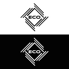 ECO logo. E C O design. White ECO letter. ECO, E C O letter logo design. E C O letter logo design in FIVE, FOUR, THREE, style. letter logo set in one artboard. E C O letter logo vector design.