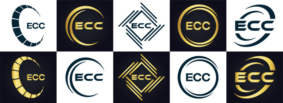E C C, E C C design, E C C letter, E C C logo, ECC, ECC letter, ECC logo, ECC monogram,  golden latter logo, gold logo ,icon, identity, industry, initial, letter, line, linked, logo, logos, logotype, 