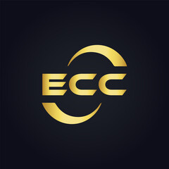 E C C, E C C design, E C C letter, E C C logo, ECC, ECC letter, ECC logo, ECC monogram,  golden latter logo, gold logo ,icon, identity, industry, initial, letter, line, linked, logo, logos, logotype, 
