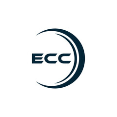 ECC logo. E C C design. White ECC letter. ECC, E C C letter logo design. E C C letter logo design in FIVE, FOUR, THREE, style. letter logo set in one artboard. E C C letter logo vector design.