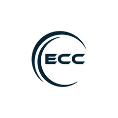 ECC logo. E C C design. White ECC letter. ECC, E C C letter logo design. E C C letter logo design in FIVE, FOUR, THREE, style. letter logo set in one artboard. E C C letter logo vector design.