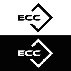 ECC logo. E C C design. White ECC letter. ECC, E C C letter logo design. E C C letter logo design in FIVE, FOUR, THREE, style. letter logo set in one artboard. E C C letter logo vector design.