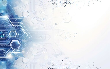 Obraz premium Abstract futuristic background with blue and white technology elements