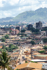 aerial view of part of the Essos district in yaounde, Cameroon.