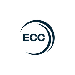 ECC logo. E C C design. White ECC letter. ECC, E C C letter logo design. E C C letter logo design in FIVE, FOUR, THREE, style. letter logo set in one artboard. E C C letter logo vector design.
