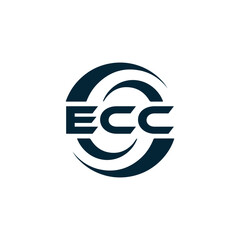 ECC logo. E C C design. White ECC letter. ECC, E C C letter logo design. E C C letter logo design in FIVE, FOUR, THREE, style. letter logo set in one artboard. E C C letter logo vector design.