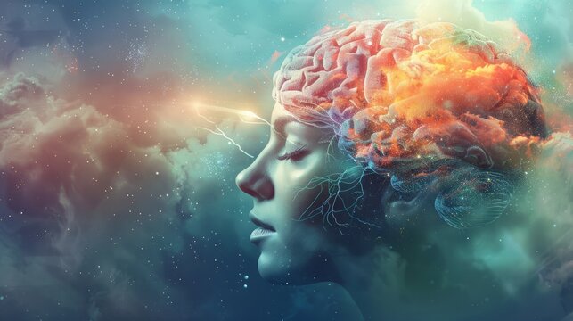 National Train Your Brain Day concept with copy space area for text