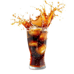 cola splash in glass