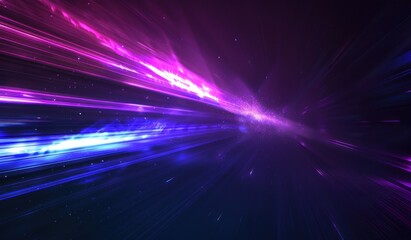 Abstract background with blue and purple light rays against a dark background in the style of digital art and a technology concept