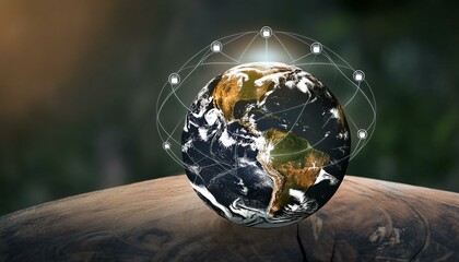Global network connection covering earth with link of innovative perception . Concept of internet