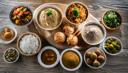 Assorted Indian recipes food various
