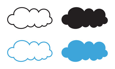 Obraz premium Isolated cloud icon with outline, glyph and flat styles