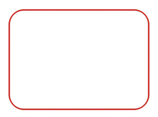 Red welded rounded frame, made of metal pipes - on isolated transparent background.