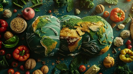 Fototapeta premium World Food Day concept with copy space area for text