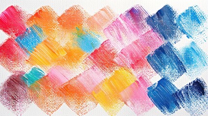 Fototapeta premium Hand drawing of colorful calligraphy and cross-hatching pattern using wax pastels and crayons isolated on white background.