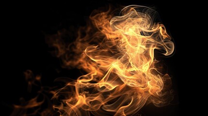Fototapeta premium Flame fire on black backdrop