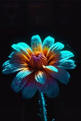 fluorescent  flower in bloom 